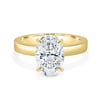 Nikita - Oval Flat Cigar Band Solitaire with Hidden Halo - 18k Yellow Gold