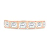 Nikki - Bezel Set Emerald Wedding Ring - 18k Rose Gold