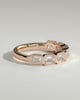 Nikki - East West Emerald Bezel Set Wedding Ring - 18k Rose Gold