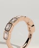 Nikki - East West Emerald Bezel Set Wedding Ring - 18k Rose Gold