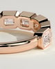 Nikki - East West Emerald Bezel Set Wedding Ring - 18k Rose Gold