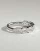 Nikki - East West Emerald Bezel Set Wedding Ring - 18k White Gold