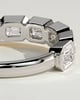 Nikki - East West Emerald Bezel Set Wedding Ring - 18k White Gold