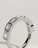 Nikki - East West Emerald Bezel Set Wedding Ring - 18k White Gold