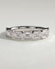 Nikki - East West Emerald Bezel Set Wedding Ring - 18k White Gold