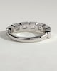 Nikki - East West Emerald Bezel Set Wedding Ring - 18k White Gold