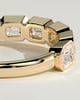 Nikki - East West Emerald Bezel Set Wedding Ring - 18k Yellow Gold