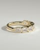 Nikki - East West Emerald Bezel Set Wedding Ring - 18k Yellow Gold