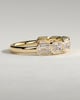 Nikki - East West Emerald Bezel Set Wedding Ring - 18k Yellow Gold