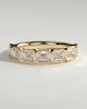 Nikki - East West Emerald Bezel Set Wedding Ring - 18k Yellow Gold