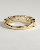 Nikki - East West Emerald Bezel Set Wedding Ring - 18k Yellow Gold