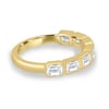 Nikki - Bezel Set Emerald Wedding Ring - 18k Yellow Gold