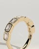 Nikki - East West Emerald Bezel Set Wedding Ring - 18k Yellow Gold