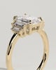 Nina - Emerald Trilogy with Baguette Side Stones - 18k Yellow Gold
