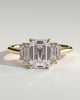 Nina - Emerald Trilogy with Baguette Side Stones - 18k Yellow Gold