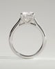 Noelle - 4 Claw Cathedral Round Solitaire - 18k White Gold