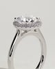 Nola - Round Halo with Cathedral - 18k White Gold