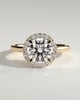 Nola - Round Halo with Cathedral - 18k Yellow Gold
