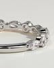 Odette - Round Marquise Shared Prong Accent Stone Wedding Ring - 18k White Gold