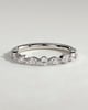 Odette - Round Marquise Shared Prong Accent Stone Wedding Ring - 18k White Gold