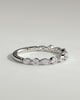 Odette - Round Marquise Shared Prong Accent Stone Wedding Ring - 18k White Gold