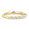 Odette - Round and Marquise Accent Stones Wedding Ring - 18k Yellow Gold