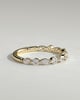 Odette - Round Marquise Shared Prong Accent Stone Wedding Ring - 18k Yellow Gold