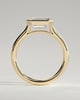 Olive - East West Emerald Solitaire with Cathedral Bezel Setting - 18k Yellow Gold