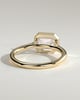 Olive - East West Emerald Solitaire with Cathedral Bezel Setting - 18k Yellow Gold