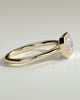 Olive - East West Emerald Solitaire with Cathedral Bezel Setting - 18k Yellow Gold