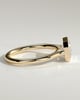 Olive - East West Emerald Solitaire with Cathedral Bezel Setting - 18k Yellow Gold