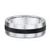 Oliver Mens Wedding Ring - 9k White Gold / Carbon Fibre