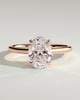 Olivia - Oval Solitaire with Trellis Setting - 18k Rose Gold