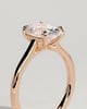 Olivia - Oval Solitaire with Trellis Setting - 18k Rose Gold