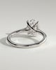 Olivia - Oval Solitaire with Trellis Setting - 18k White Gold