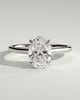 Olivia - Oval Solitaire with Trellis Setting - 18k White Gold