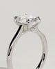 Olivia - Oval Solitaire with Trellis Setting - 18k White Gold