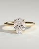Olivia - Oval Solitaire with Trellis Setting - 18k Yellow Gold