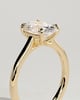 Olivia - Oval Solitaire with Trellis Setting - 18k Yellow Gold