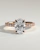 Paige  Oval Solitaire with Hidden Halo and Pave - 18k Rose Gold