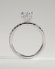 Paige  Oval Solitaire with Hidden Halo and Pave - 18k White Gold