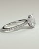 Paige  Oval Solitaire with Hidden Halo and Pave - 18k White Gold