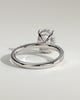 Paige - Oval 4 Claw Solitaire with Hidden Halo and Pave Band Engagement Ring - 18k White Gold
