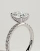 Paige  Oval Solitaire with Hidden Halo and Pave - 18k White Gold