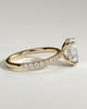 Paige  Oval Solitaire with Hidden Halo and Pave - 18k Yellow Gold