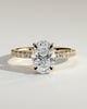 Paige  Oval Solitaire with Hidden Halo and Pave - 18k Yellow Gold