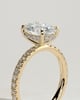 Paige  Oval Solitaire with Hidden Halo and Pave - 18k Yellow Gold
