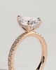 Pamela - Pear Claw Solitaire with Hidden Halo and Pave Band Engagement Ring - 18k Rose Gold