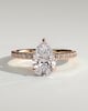 Pamela - Pear Claw Solitaire with Hidden Halo and Pave Band Engagement Ring - 18k Rose Gold