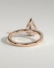 Pamela - Pear Claw Solitaire with Hidden Halo and Pave Band Engagement Ring - 18k Rose Gold